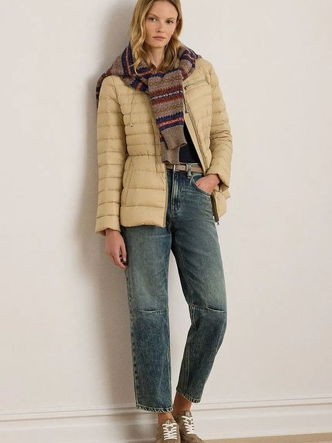 Lauren Ralph Lauren płaszcz kolor beżowy zimowa 297P04081