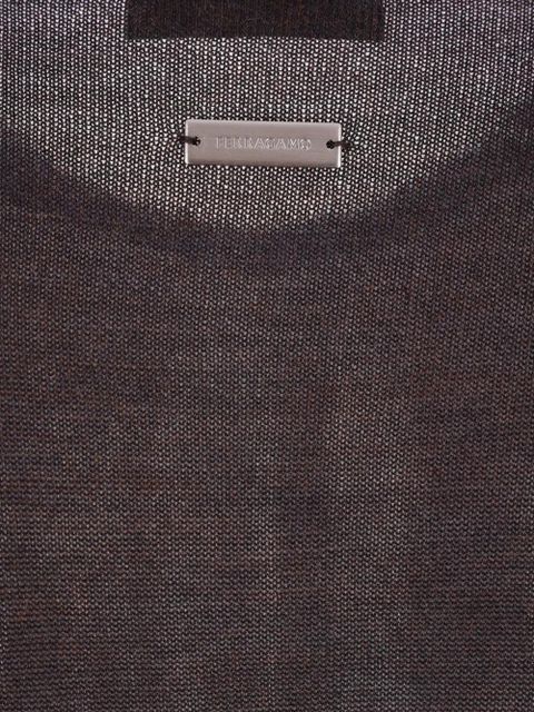 Ferragamo crew-neck short-sleeve maxi dress - Brown