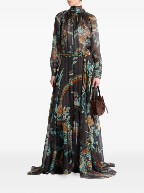 ETRO daffodil-motif high-neck blouse - Black - zdjęcie produktu nr 2