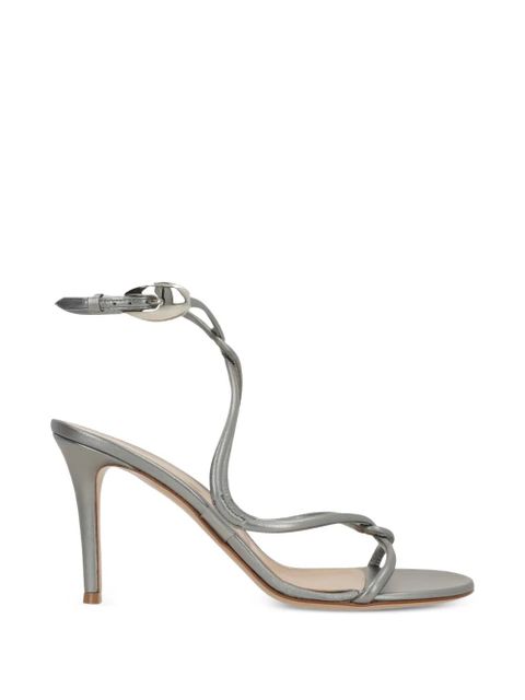 Gianvito Rossi knotted-buckle heeled sandals - Silver - zdjęcie produktu nr 1
