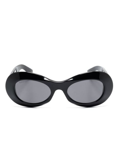 Gucci Eyewear Interlocking G oval-frame sunglasses - Black - zdjęcie produktu nr 1