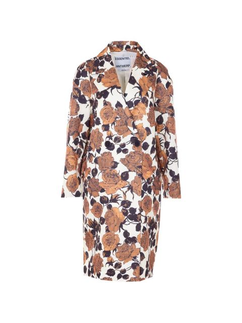 Essentiel Antwerp floral-print double-breasted coat - Neutrals - zdjęcie produktu nr 1