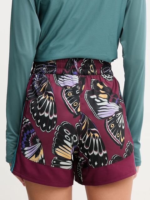 adidas Performance szorty treningowe x Farm Rio damskie kolor bordowy wzorzyste high waist JL7005