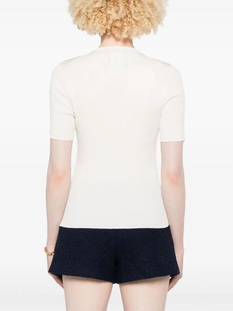 FENDI silk-cotton blend t-shirt - F08QQ OFF WHITE