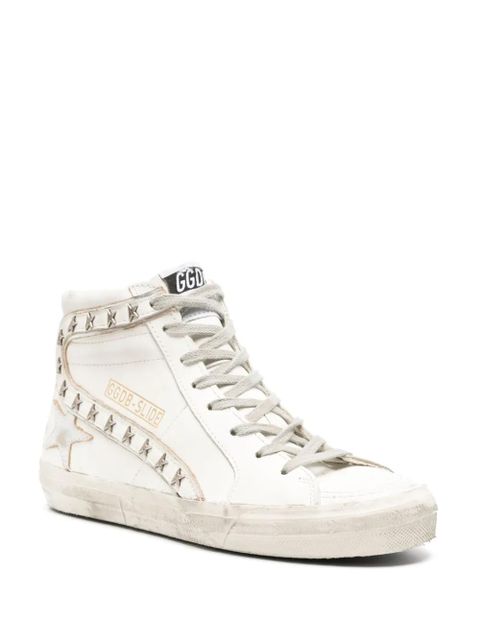 Golden Goose Slide high-top leather sneakers - White