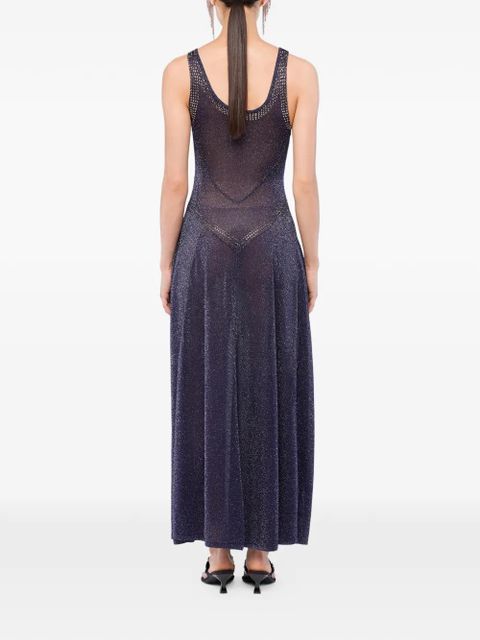 Rabanne flared hotfix knit dress - Blue