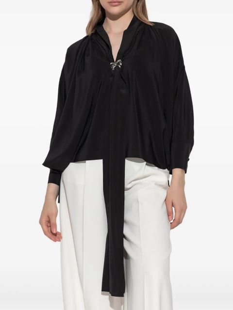 Max Mara tie-front silk blouse - Black