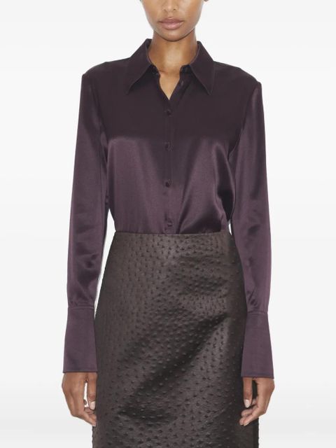 Tory Burch cuffed silk shirt - Purple