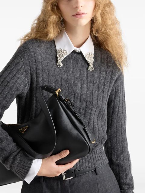 Prada cropped Re-Cashmere sweater - Grey