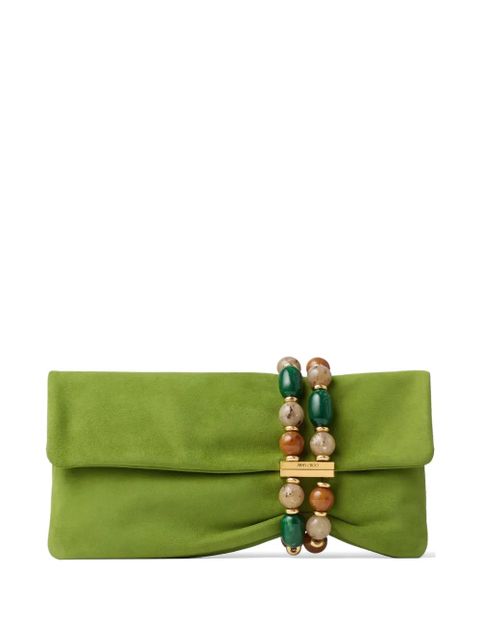 Jimmy Choo Zandra bead-embellished clutch bag - Green - zdjęcie produktu nr 1
