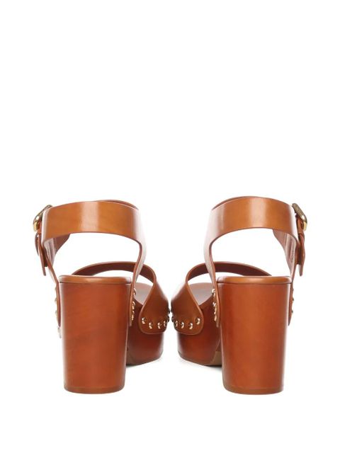 Chloé 80mm leather sandals - Yellow - zdjęcie produktu nr 2