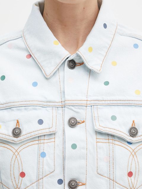 Fiorucci kurtka jeansowa bawełniana Confetti Dot Cropped Denim