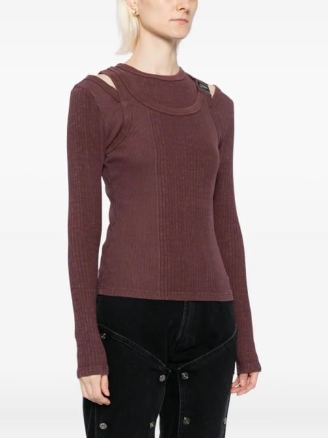 Jean Paul Gaultier logo-patched knit top - Red