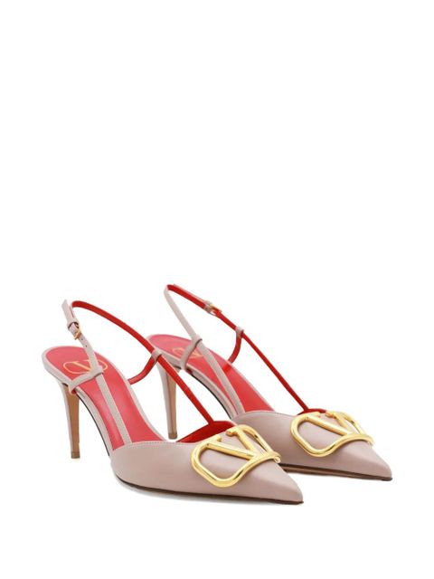 Valentino Garavani 80mm VLogo Signature slingback pumps - Neutrals