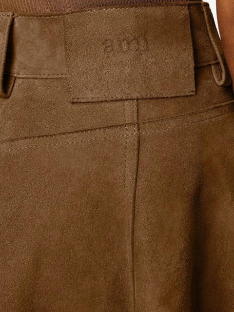 AMI Paris leather midi skirt - Brown