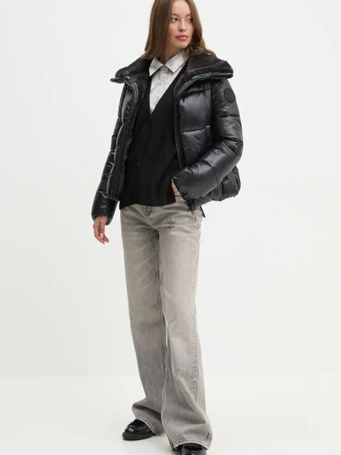 Sisley koszula damska kolor szary regular z kołnierzykiem klasycznym 5WDJLQFF7