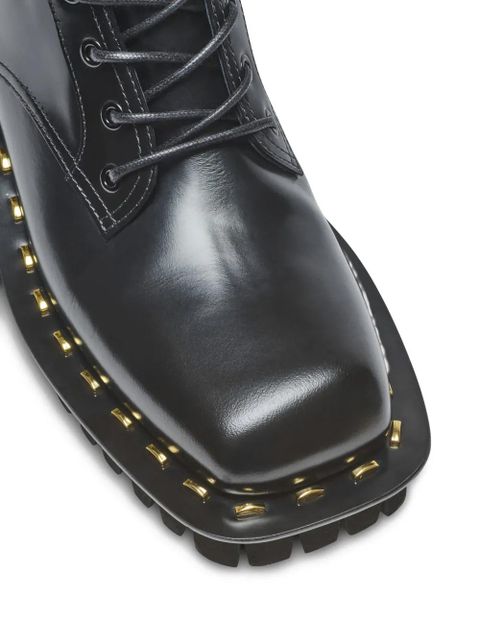 Balmain Glazed combat boots - Black