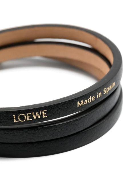 LOEWE Twist leather bangle - Black