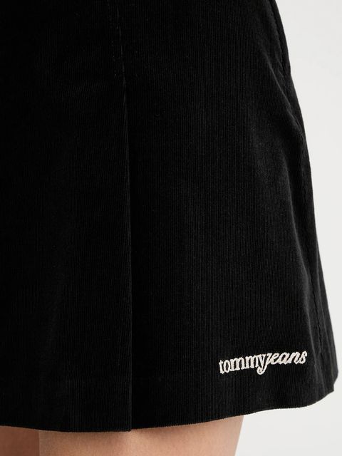 Tommy Jeans spódnica bawełniana kolor czarny mini rozkloszowana DW0DW22512