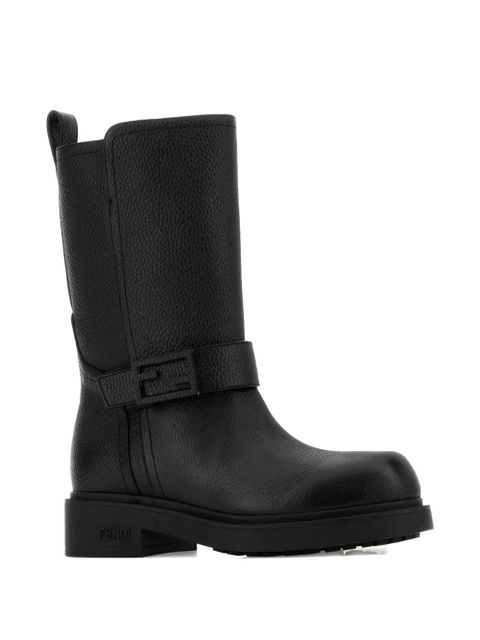 FENDI leather buckle boots - Black - zdjęcie produktu nr 2