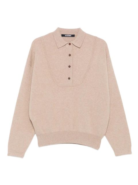 Jacquemus button polo-neck sweater - Neutrals - zdjęcie produktu nr 1