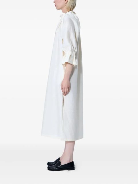 Max Mara Jene ruffled-sleeve midi dress - White