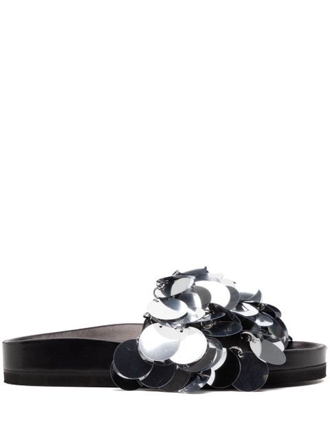 Rabanne Sparkle disc-detailing sandals - Silver - zdjęcie produktu nr 1