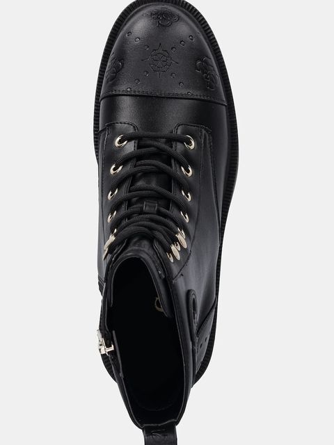 Guess botki FYNNE damskie kolor czarny na płaskim obcasie FLTFNE FAL10