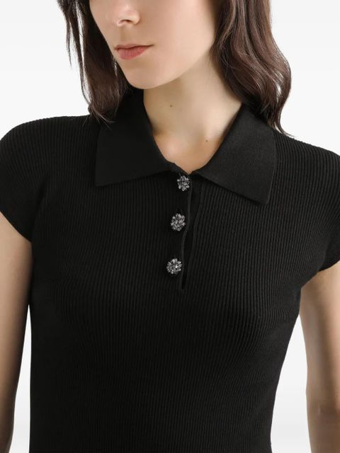Dolce & Gabbana buttoned short-sleeve polo top - Black