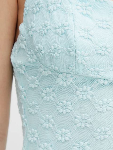 Bardot sukienka ADONI kolor turkusowy maxi dopasowana 57998DB1