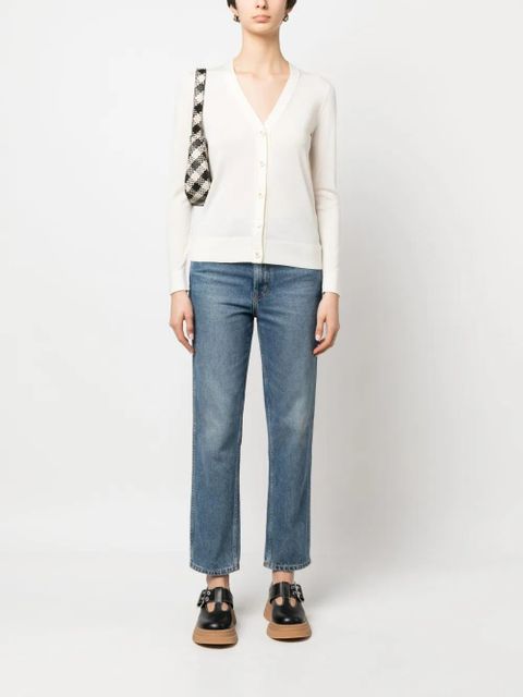 Tory Burch logo-buttons knit cardigan - White - zdjęcie produktu nr 2