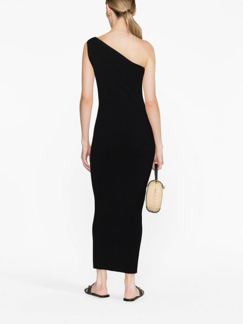 TOTEME one-shoulder ribbed-knit dress - Black - zdjęcie produktu nr 2
