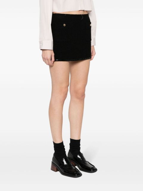 Miu Miu sequin-trim knitted miniskirt - Black