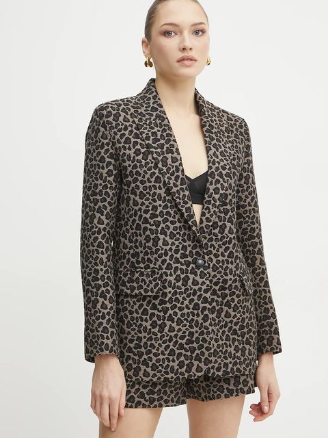 Morgan marynarka VBILI.F kolor brązowy jednorzędowa wzorzysta VBILI.F - zdjęcie produktu nr 1