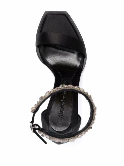Alexander McQueen satin-embellished sandals - Black