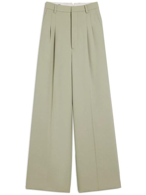 AMI Paris wide-leg tailored wool trousers - Green - zdjęcie produktu nr 1