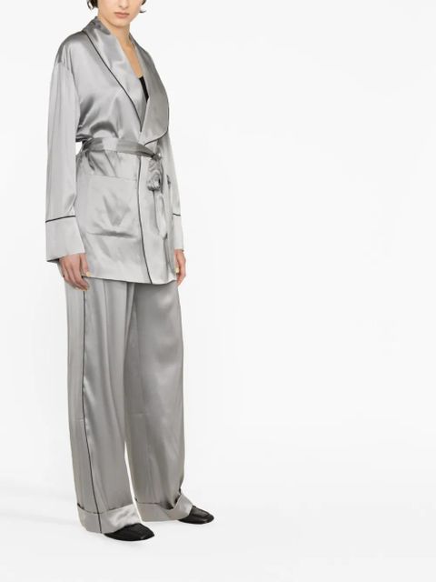 Dolce & Gabbana belted satin jacket - Grey