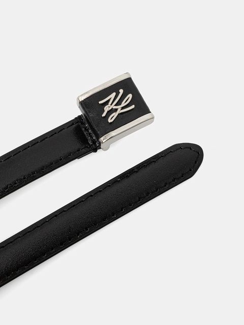 Karl Lagerfeld pasek skórzany K/AUTOGRAPH damski kolor czarny B1W33074 - zdjęcie produktu nr 2