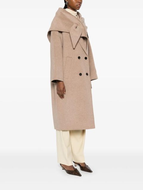 SOLOTRE double-breasted shawl-collar coat - Brown