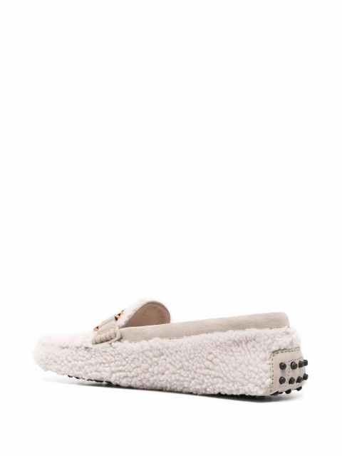 Tod's Gommino shearling loafers - White
