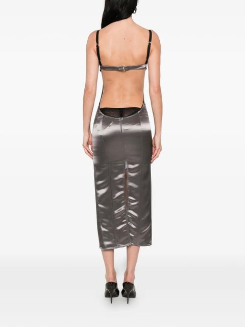 The Attico satin midi dress - Grey