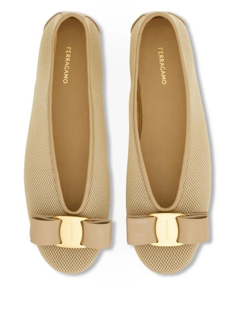 Ferragamo Vara mesh ballet flats - Neutrals
