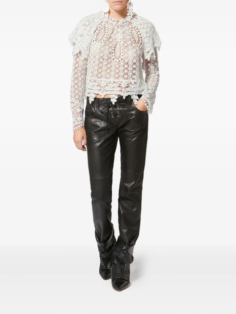 ISABEL MARANT Hyliana ruffled lace top - White - zdjęcie produktu nr 2