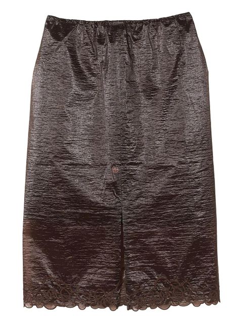 Cecilie Bahnsen floral-trim briaskirt skirt - Brown - zdjęcie produktu nr 1