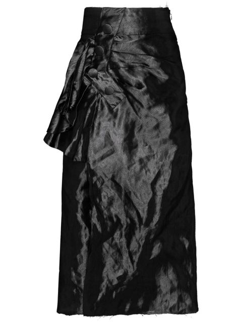 Maison Margiela draped Lurex midi skirt - Black - zdjęcie produktu nr 1