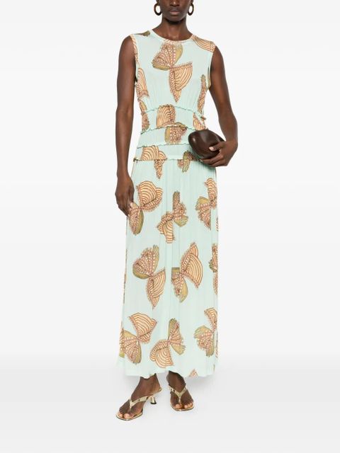 Ulla Johnson Kamaria butterfly-print maxi dress - Green - zdjęcie produktu nr 2