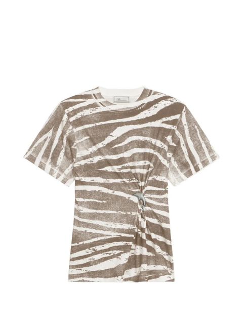 Blumarine dolphin-brooch printed T-shirt - Brown - zdjęcie produktu nr 1