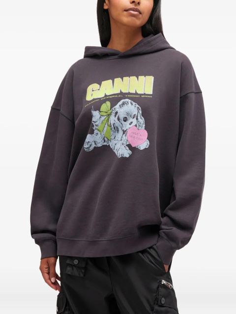 GANNI Puppy-print hooded sweatshirt - Grey - zdjęcie produktu nr 2