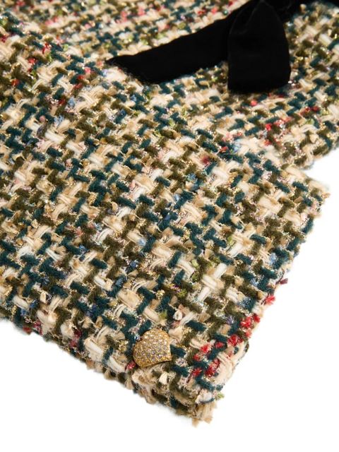 Valentino Garavani bow-belt tweed jacket - Green