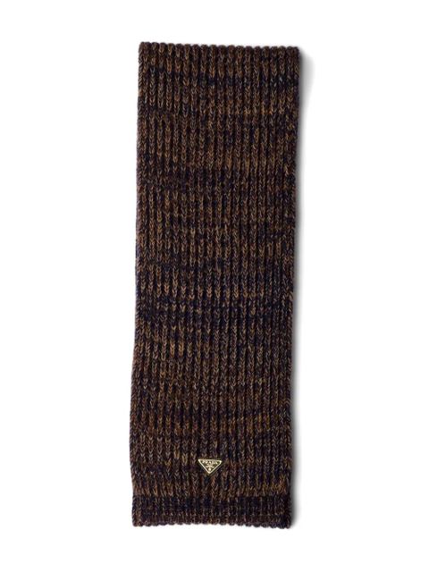 Prada Fisherman's triangle logo rib scarf - Brown - zdjęcie produktu nr 1